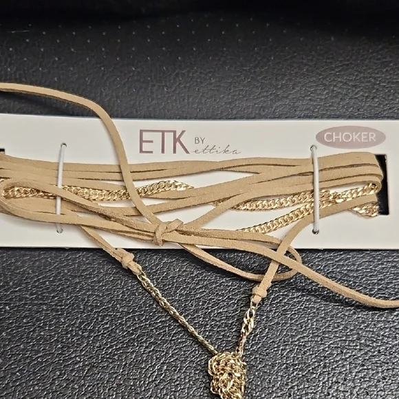 Ettika Gold and Tan Minimalist Necklace Collection - Picture 3 of 4